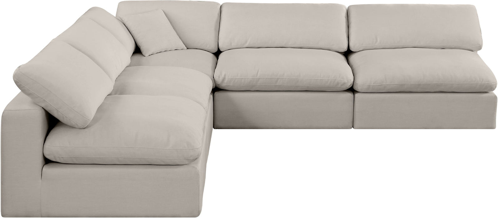 Comfy - 5 Piece Linen Modular Corner Armless Sectional - Simple Home Plus