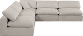 Comfy - 5 Piece Linen Modular Corner Armless Sectional - Simple Home Plus