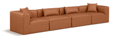 Cube - Modular 4 Seat Sofa - Cognac - Simple Home Plus