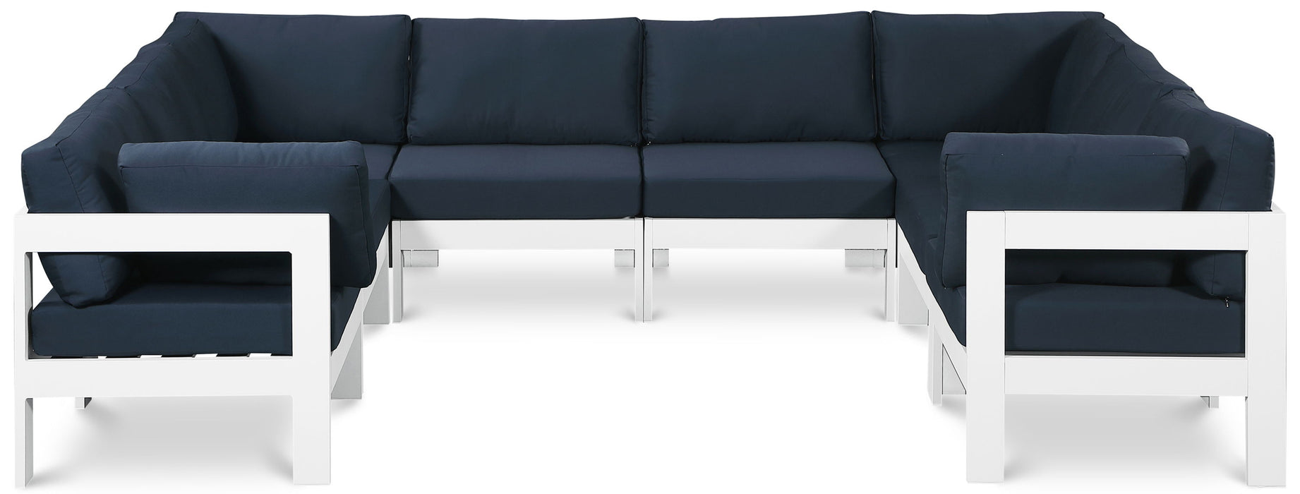 Nizuc - Outdoor Patio 8 Piece Modular Sectional With White Frame - Simple Home Plus