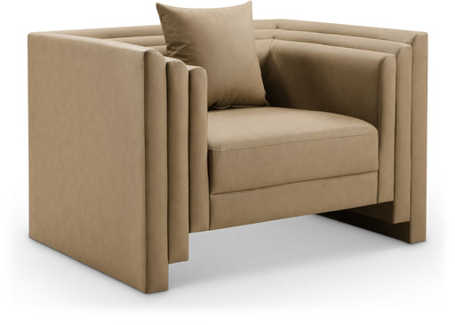 Everett - Vegan Leather Upholstered Chair - Tan - Simple Home Plus