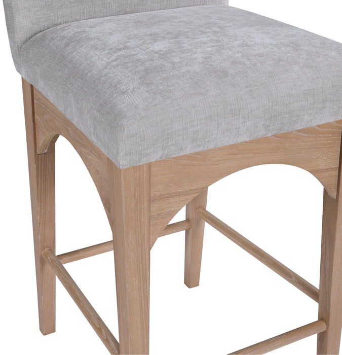 Waldorf - Chenille Stool With Natural Legs - Simple Home Plus