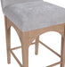 Waldorf - Chenille Stool With Natural Legs - Simple Home Plus