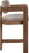 Sacha - Velvet Stool With Brown Base - Simple Home Plus