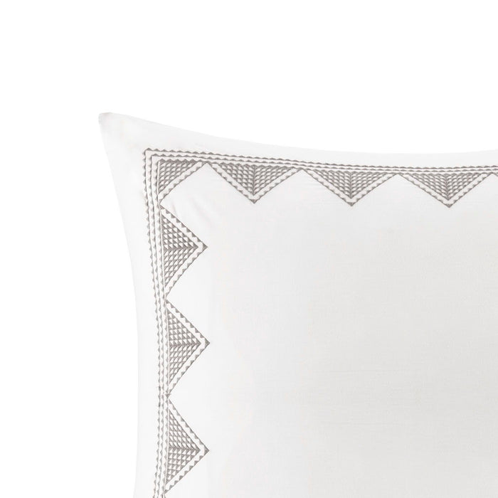 Isla - Embroidered Euro Sham - White - Simple Home Plus