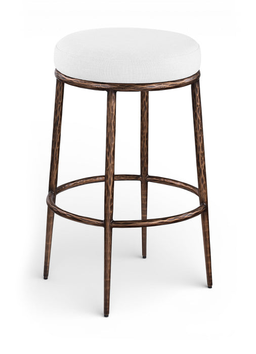 Ferro - Performance Fabric Upholstered Backless Bar Stool - Antique Bronze - Simple Home Plus
