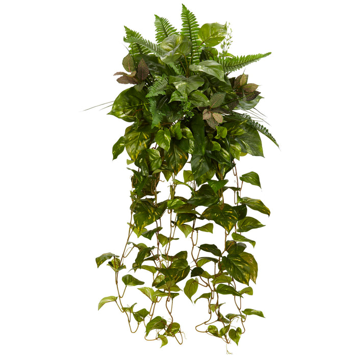 36" Mixed Greens Hanging Artificial Plant (Set of 2)