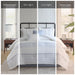 Morgan - 6 Piece California King Jacquard Oversized Comforter Set - White / Blue - Simple Home Plus