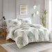 Tahli - 3 Piece Cotton Blend Chenille Duvet Cover Set - Green/Ivory - Simple Home Plus