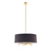 Presidio - 5-Light Black Drum Shade Chandelier - Gold / Black - Simple Home Plus
