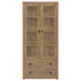Hawthorne - 4-Shelf Glass Door Tall Cabinet With Drawers - Simple Home Plus