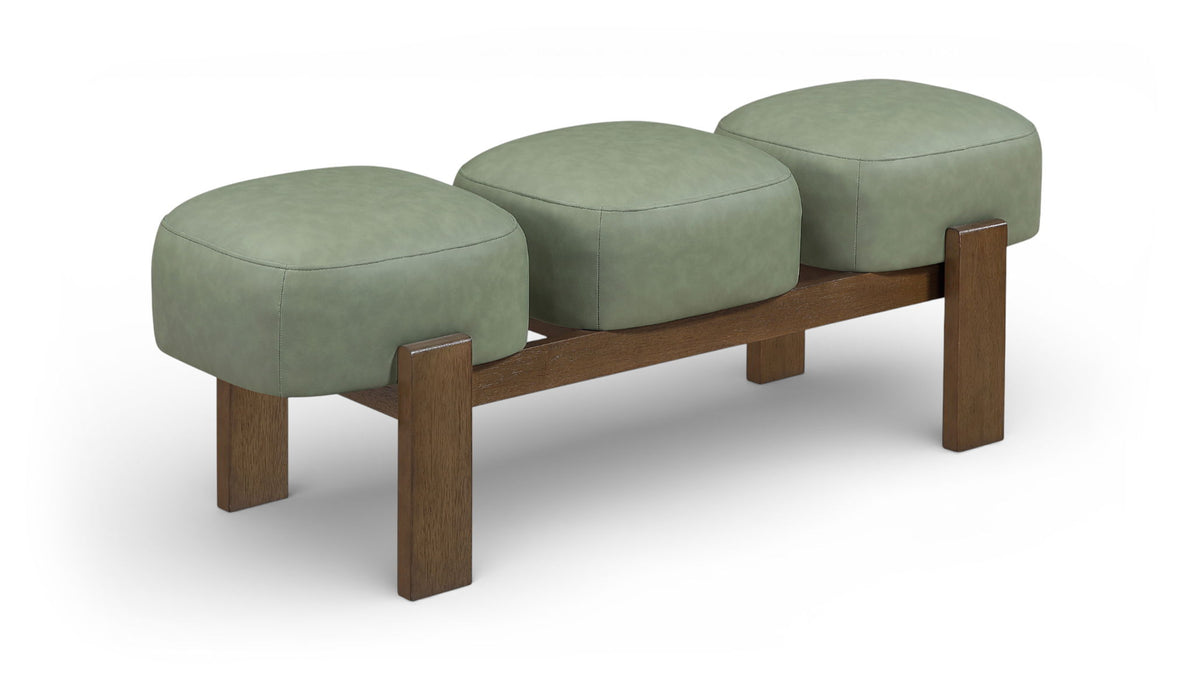 Woodcrest - Vegan Leather Upholstered Bench - Painted Brown Walnut Base - Simple Home Plus
