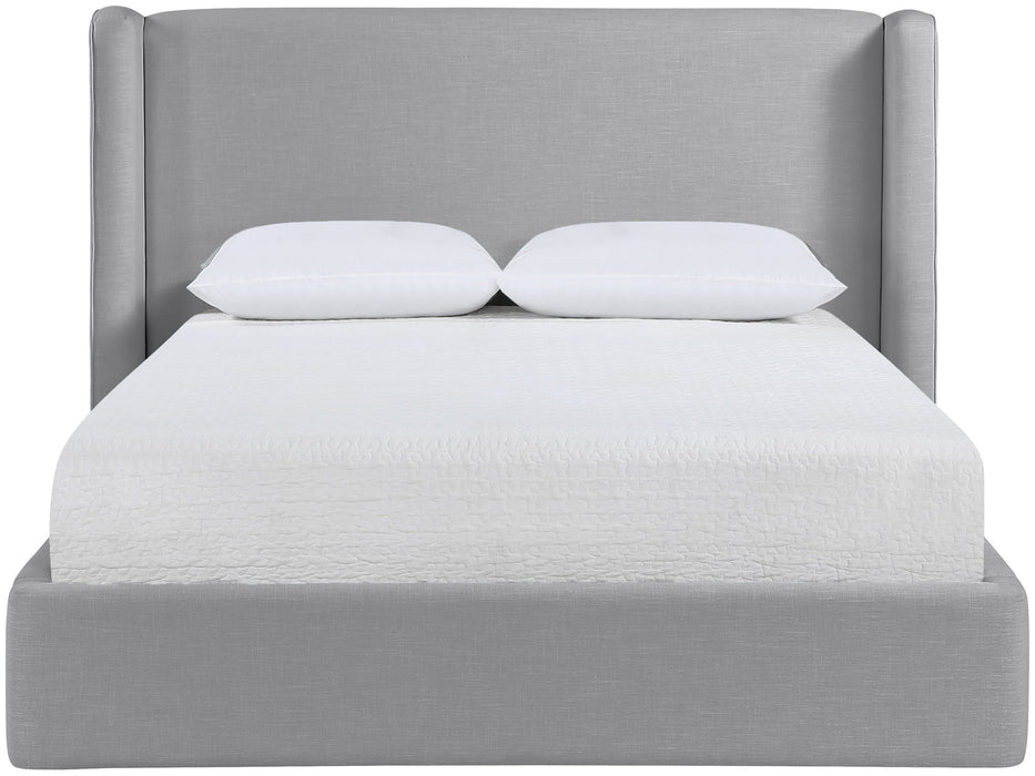 Kendall - Linen Textured Fabric Upholstered Bed - Simple Home Plus