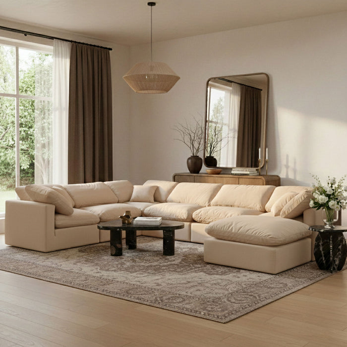 Indulge - Velvet 7 Piece Modular Sectional - Simple Home Plus