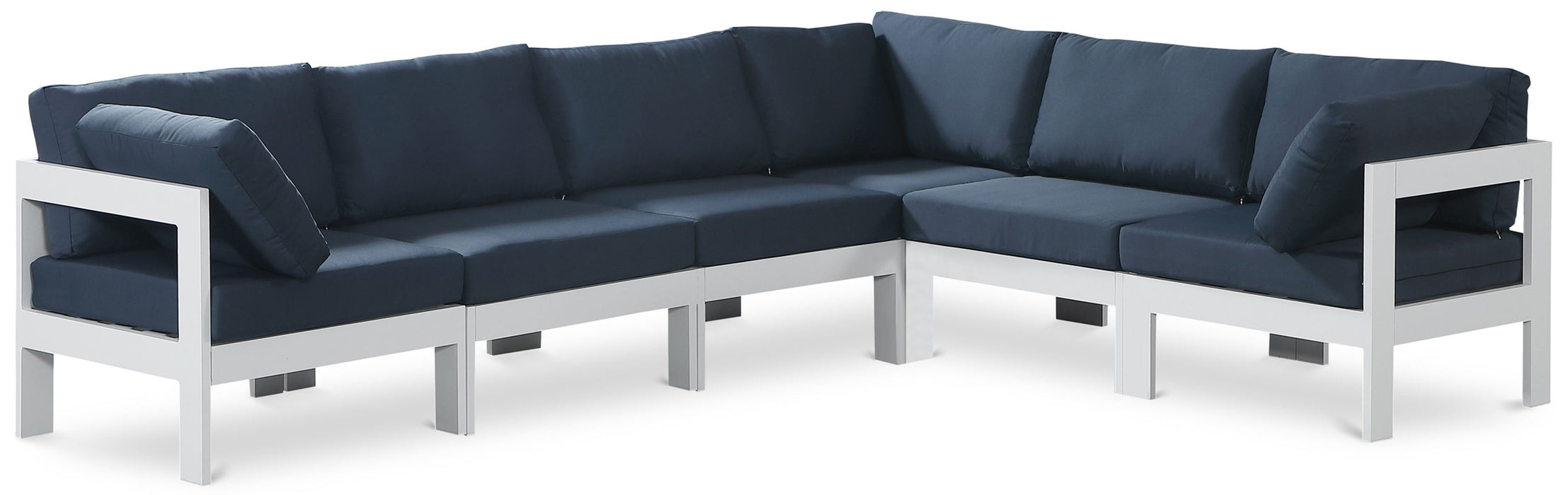 Nizuc - Outdoor Patio 6 Piece Modular Sectional With White Frame - Simple Home Plus