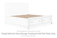 Fortman - King/California King Storage Footboard With Roll Slats - White - Simple Home Plus