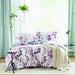 Gabby - Full/Queen Reversible Floral Botanical Seersucker Comforter Set - Plum/Gray - Simple Home Plus