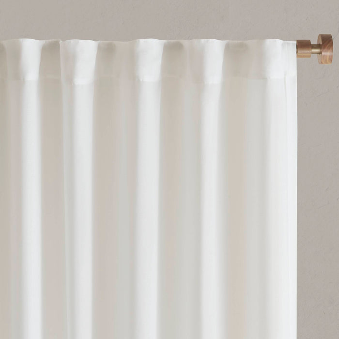 Lexus - 52x63" Rod Pocket With Back Tab Privacy Curtain Pair (Set of 2) - White - Simple Home Plus