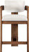 Sacha - Velvet Stool With Brown Base - Simple Home Plus