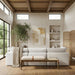 Nara - Linen Textured Fabric Upholstered Bench - Painted Brown Walnut - Simple Home Plus