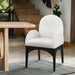 Waldorf - Boucle Dining Arm Chair With Black Legs - Simple Home Plus