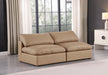 Comfy - Faux Leather Modular Armless Sofa 2 Pieces - Light Brown - Simple Home Plus