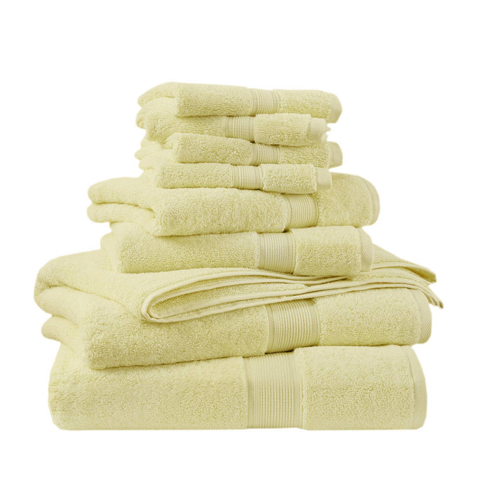 800GSM - 8 Piece Antimicrobial Towel Set - Yellow - Simple Home Plus