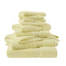 800GSM - 8 Piece Antimicrobial Towel Set - Yellow - Simple Home Plus