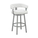 Lorin - 26" Counter Height Swivel Bar Stool - Silver / White - Simple Home Plus