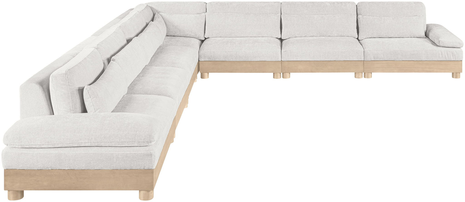 Turin - Chenille Fabric Upholstered Modular Sectional - White - Simple Home Plus