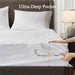 Cotton - King Cotton Deep Pocket Heated Mattress Pad-20 Heat Settings - White - Simple Home Plus