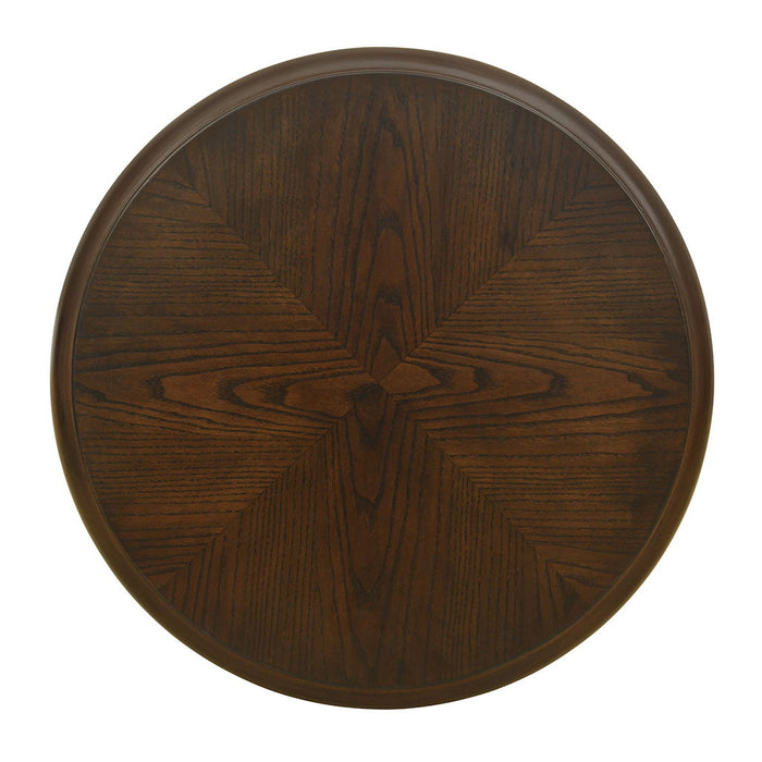 Philippe - Round End Table With Shelf - Brown - Simple Home Plus