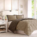 Larkspur - 3M Scotchgard Diamond Quilting Reversible Down Alternative Comforter Set - Brown / Sand - Simple Home Plus