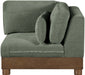 Turin - Chenille Fabric Upholstered Modular Corner Chair - Walnut Base - Simple Home Plus