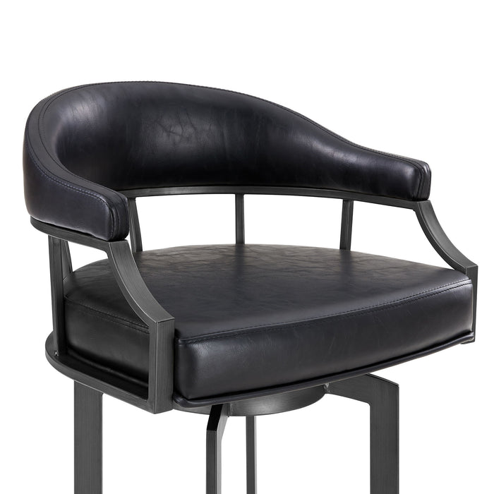 Pharaoh - Swivel Faux Leather Bar Stool - Mineral Finish