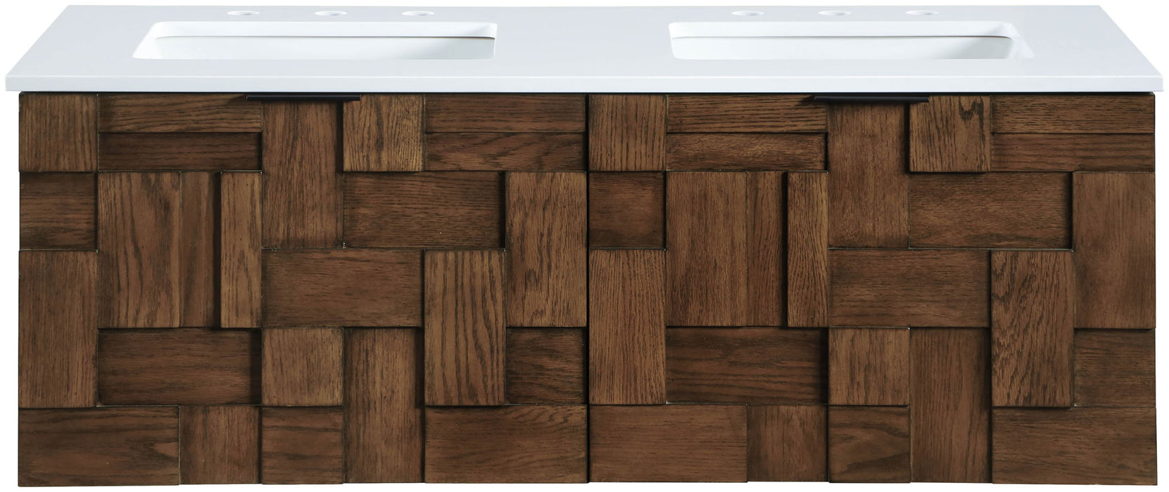 Leonardo - Engineered Stone And Solid Wood 24" Wall Mounted Bathroom Vanity - Simple Home Plus