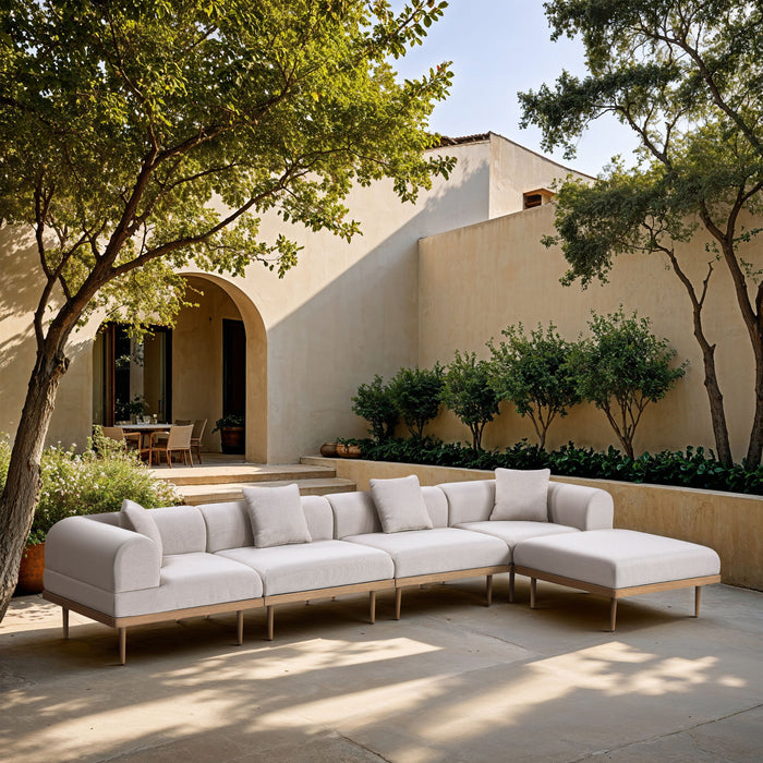 Laguna - 5 Piece 106.5" Upholstered Outdoor Patio Modular Sectional - Simple Home Plus