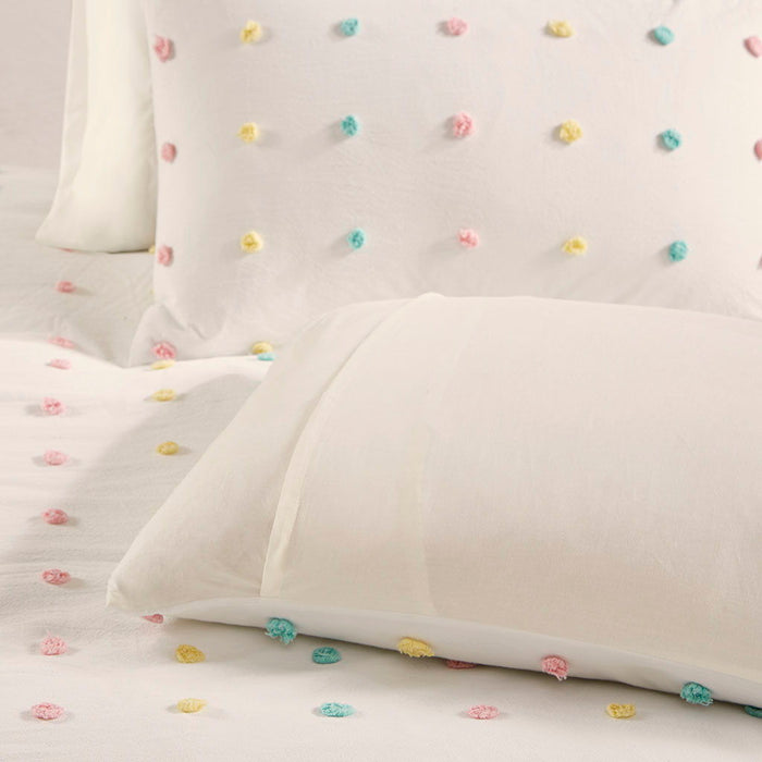 Callie - Twin Pom Pom Duvet Cover Set - Multi - Simple Home Plus