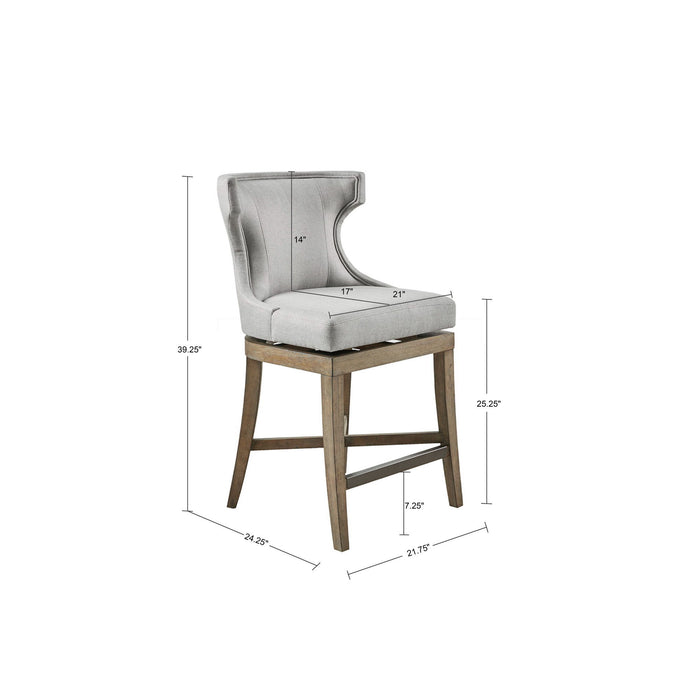 Carson - Counter Stool With Swivel Seat - Light Gray - Simple Home Plus