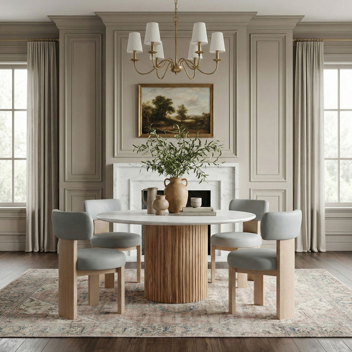 Atelier - Vegan Leather Upholstered Dining Chair (Set of 2) - Painted Natural Frame - Simple Home Plus