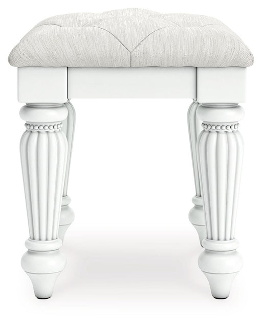 Kozlani - Vanity Upholstered Stool - White - Simple Home Plus