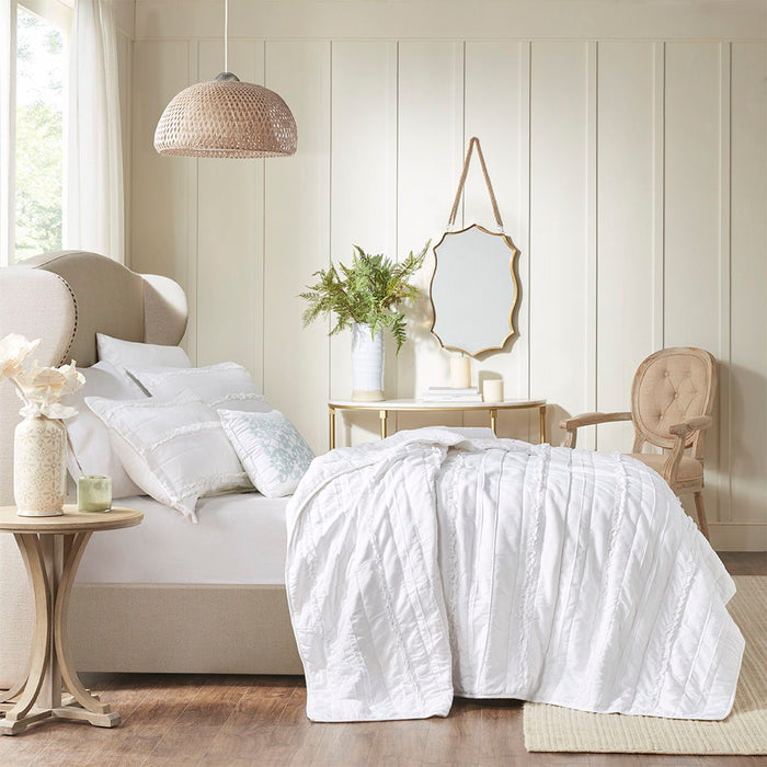 Celeste - 4 Piece Reversible Coverlet Set - White - Simple Home Plus