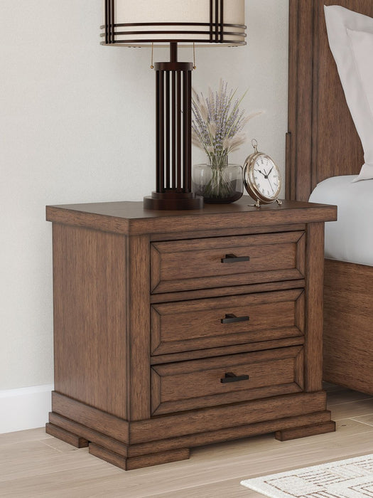 Taffenbrook - Medium Brown - Three Drawer Night Stand - Simple Home Plus