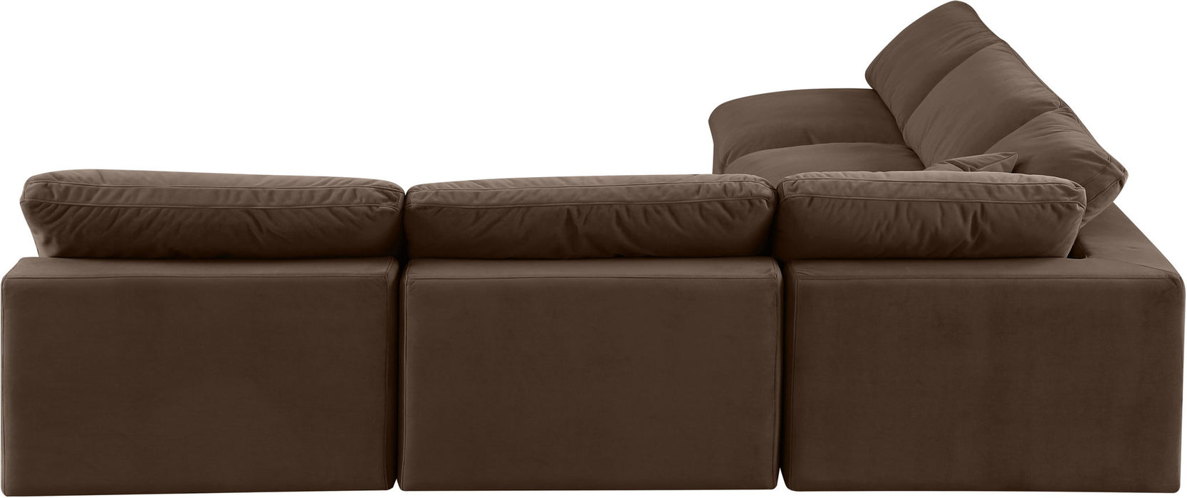 Comfy - 5 Piece Velvet Modular Corner Armless Sectional - Simple Home Plus