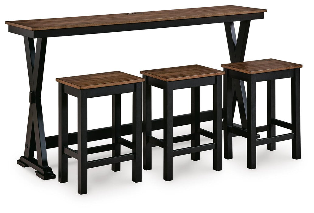 Wildenauer - Rectangular Dining Room Counter Table Set (Set of 4) - Brown / Black - Simple Home Plus