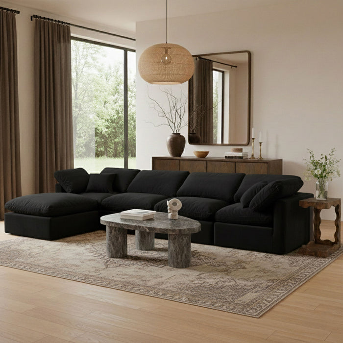 Indulge - Velvet 5 Piece Modular Sectional With Chaise - Simple Home Plus