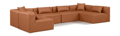 Cube - 6 Piece Modular Armless Sectional - Cognac - Simple Home Plus