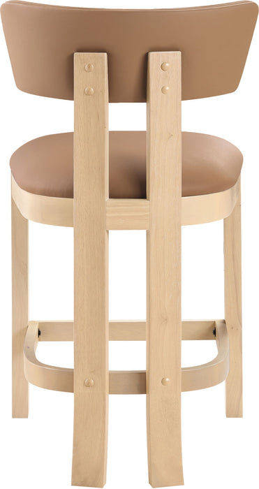 Lavrin - Vegan Leather Counter Stool (Set of 2) - Natural Base - Simple Home Plus