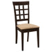 Gabriel - Lattice Back Side Chairs (Set of 2) - Cappuccino - Simple Home Plus