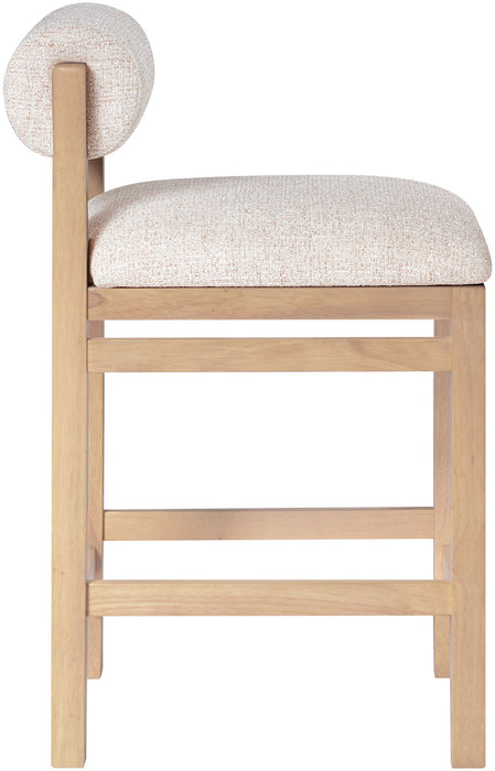 Roundhill - Fabric Counter Stool - Natural Frame - Simple Home Plus